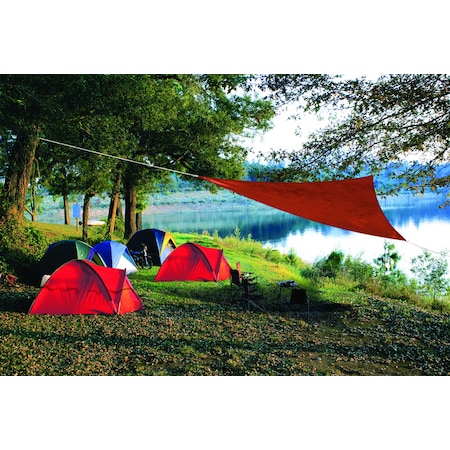 Coolaroo Coolaroo Ready-To-Hang Polyethylene Shade Sail Triangle Shade Sail Canopy 10 ft. H X 10 ft. W X 10 f 450809